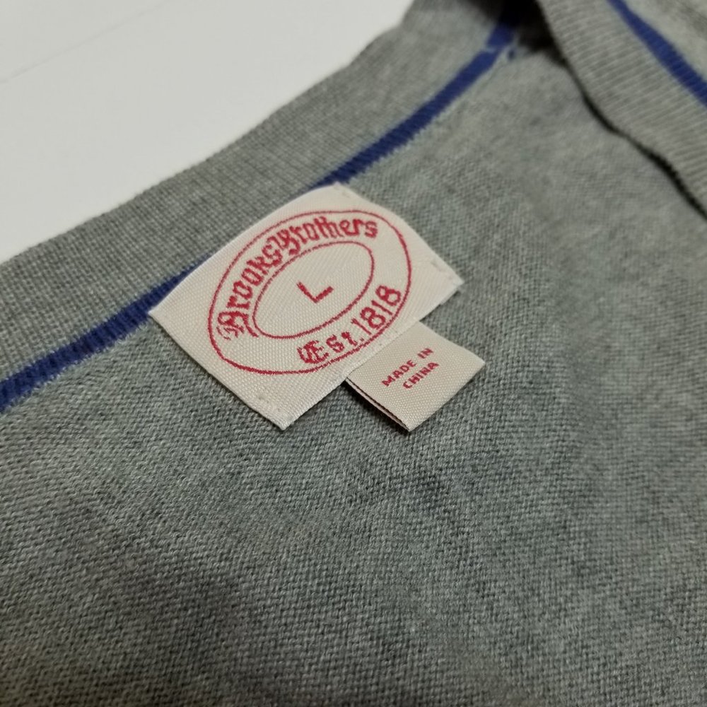 Brooks Brothers Cardigan Sweater - Gray - Cotton - - Picture 7 of 9